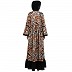 Animal printed front open abaya